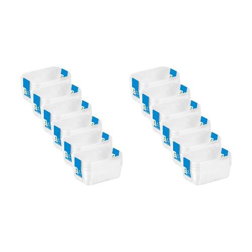 12x 4pc Store More Plastic Storage Drawer Organiser Trays 12x8x4cm Clear