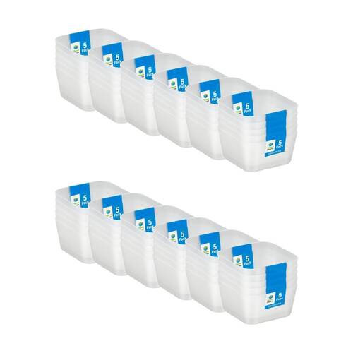 12x 5pc Store More Plastic Storage Drawer Organiser Trays 8x8x4cm Clear