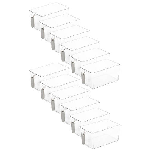 12PK Braz Stack Food Drink Storage Container Basket W/ Handle 30.5x17.8x11.2cm