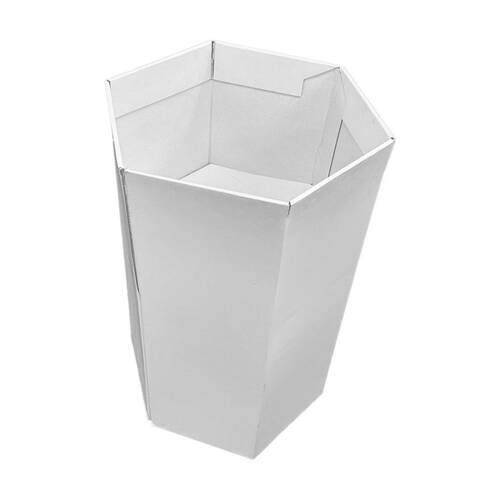 Braz Hexagon Shaped Cardboard Open Top Dump Bin 45x76cm White