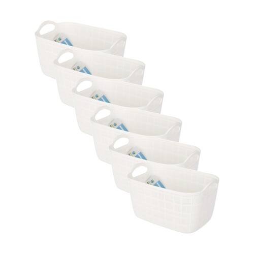 6PK Braz Home Organisation Fabric Storage Jute Basket 31x21cm 8L Assorted