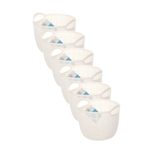 6PK Braz Home Organisation Fabric Storage Jute Basket 19.5x15.5cm 3L Assorted