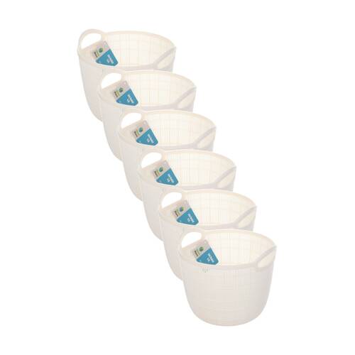 6PK Braz Home Organisation Fabric Storage Jute Basket 23.5x19cm 4.5L Assorted