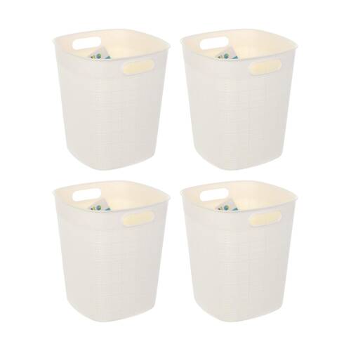 4PK Braz Home Organisation Fabric Storage Jute Basket 23.8x23.8x27.3cm Assrtd