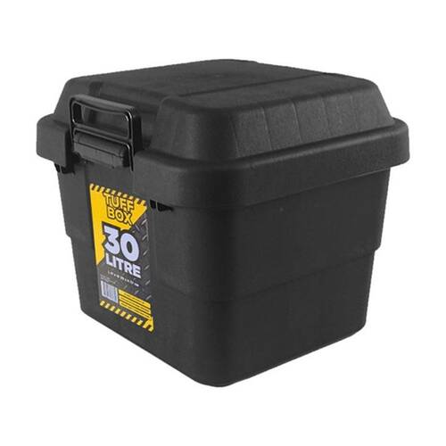 TUFF Box Storer X-Tuff Thai Plastic Storage Container 30L 41x39x37cm Black