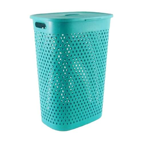 Braz Plastic Belle Laundry Hamper W/ Lid & Ventilated Handles Assorted