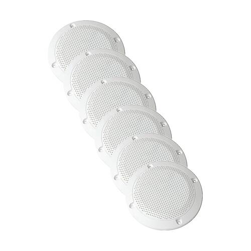 6PK 4In Speaker Grille White 130mm Diameter Electronics Audio Cover
