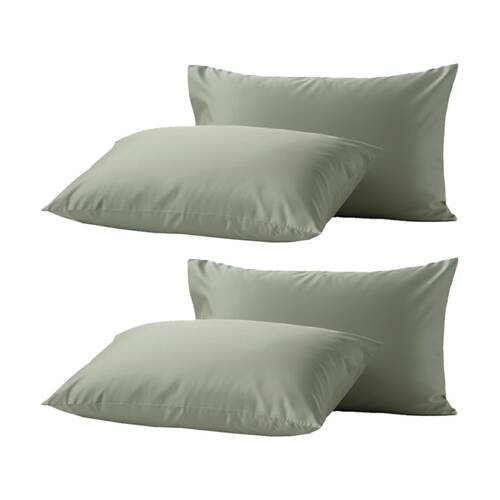 2x 2pc Renee Taylor 400TC Egyptian Cotton Standard Pillowcase Pair Basil