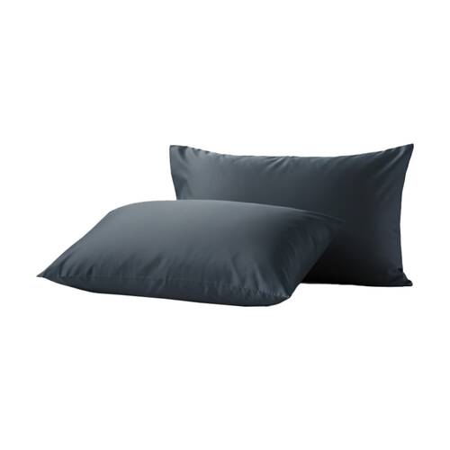 2pc Renee Taylor 400TC Egyptian Cotton Standard Pillowcase Pair Steel Blue