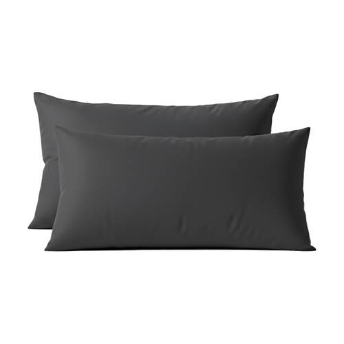 2pc Renee Taylor 400TC Egyptian Cotton King Pillowcase Pair Charcoal Magnet 50x90cm