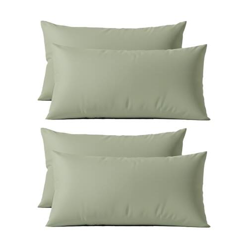2x 2pc Renee Taylor 400TC Egyptian Cotton King Pillowcase Pair Green 50x90cm