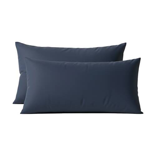 2pc Renee Taylor 400TC Egyptian Cotton King Pillowcase Pair Steel Blue 50x90cm