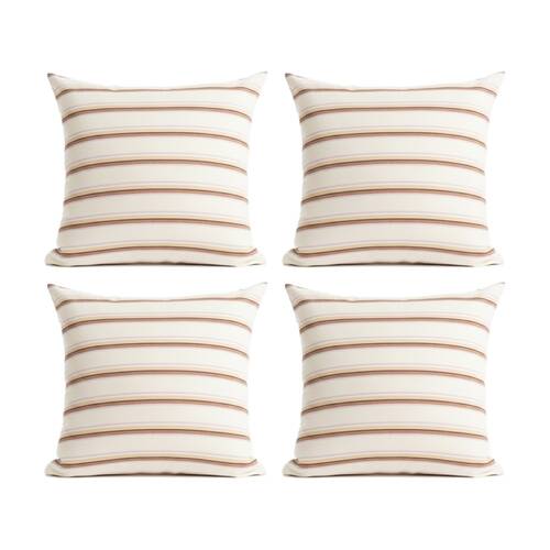 4PK Renee Taylor Textured Cotton Reversible European Pillowcase William Stripe