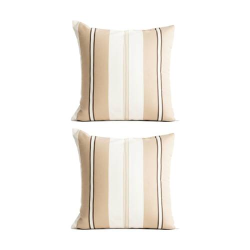 2PK Renee Taylor Textured Cotton Reversible European Pillowcase Stephine Stripe