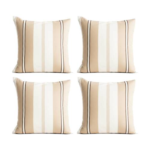 4PK Renee Taylor Textured Cotton Reversible European Pillowcase Stephine Stripe