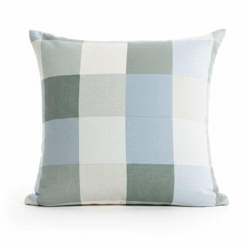 Renee Taylor Textured Cotton Slub Reversible European Pillowcase Jackson Check