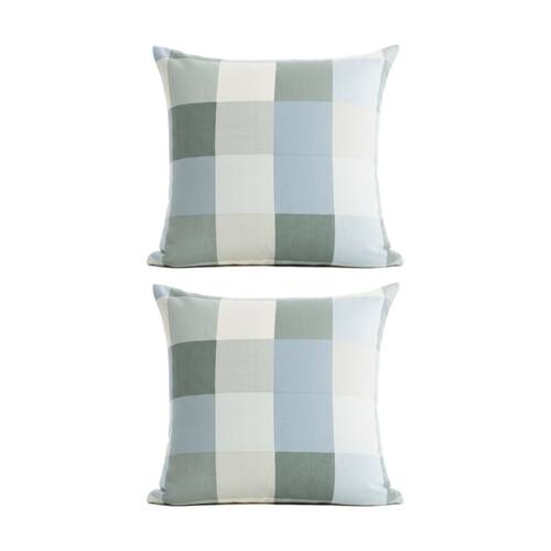 2PK Renee Taylor Textured Cotton Reversible European Pillowcase Jackson Check