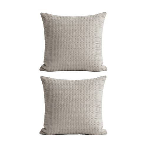 2PK Cloud Linen Celeste Seersucker Cotton Waffle European Pillowcase Charcoal