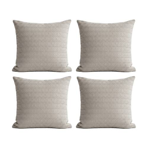 4PK Cloud Linen Celeste Seersucker Cotton Waffle European Pillowcase Charcoal