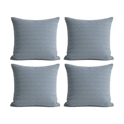 4PK Cloud Linen Celeste Seersucker Cotton Waffle European Pillowcase Ink 65x65cm