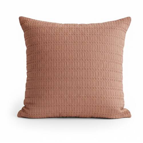 Cloud Linen Celeste Seersucker Cotton Waffle European Pillowcase Rust 65x65cm