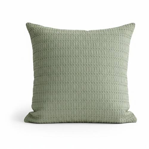 Cloud Linen Celeste Seersucker Cotton Waffle European Pillowcase Sage 65x65cm
