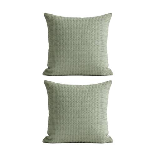 2PK Cloud Linen Celeste Cotton Waffle European Pillowcase Sage 65x65cm