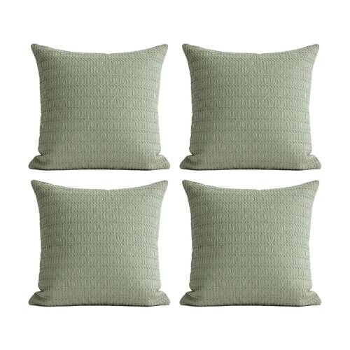 4PK Cloud Linen Celeste Cotton Waffle European Pillowcase Sage 65x65cm