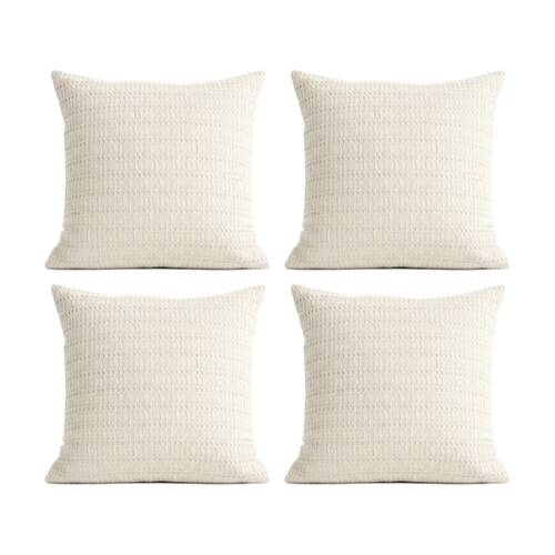4PK Cloud Linen Celeste Cotton Waffle European Pillowcase Ivory 65x65cm