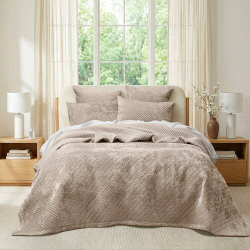 Renee Taylor Archie Cross Stitch Velvet European Pillowcase Cotton Nude