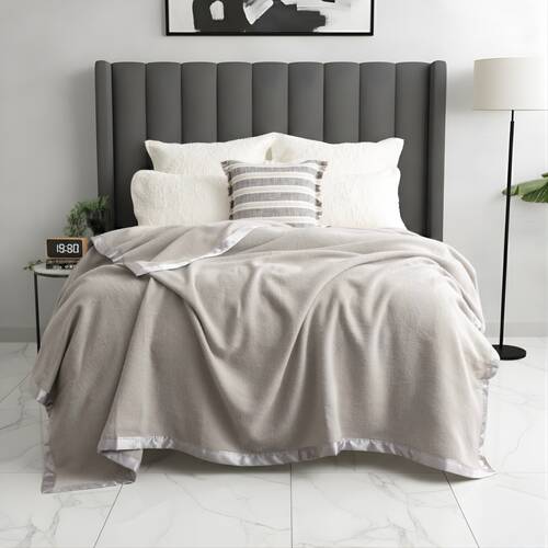 Renee Taylor Soft Australian Merino Wool Blanket 400gsm Sand