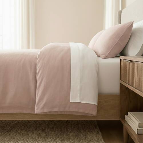 Renee Taylor Soft Washed Linen Cotton European Pillowcase Woodrose