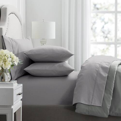4pc Renee Taylor 1000TC Premium Egyptian Cotton Soft Sheet Set Ash