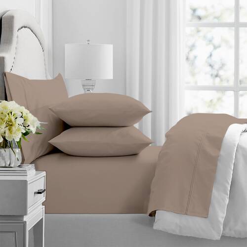 4pc Renee Taylor 1000TC Premium Egyptian Cotton Soft Sheet Set Sand