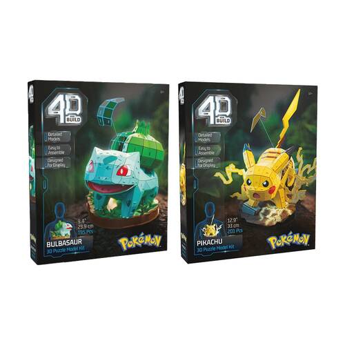 4D Build Pok?mon Model Building Puzzle Kits Pikachu & Bulbasaur 12y+
