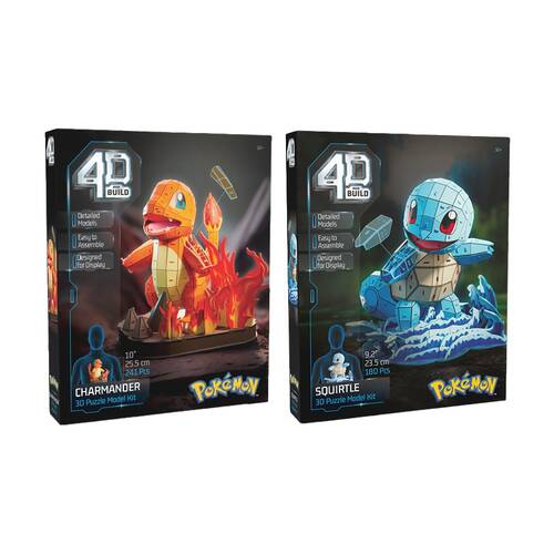 4D Build Pok?mon Model Building Puzzle Kits Charmander & Squirtle 12y+