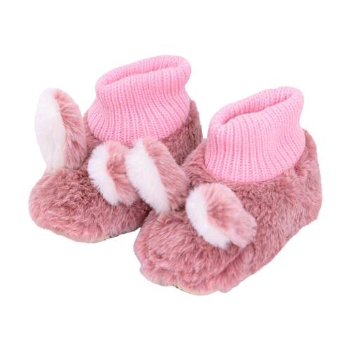 SnuggUps Baby Pink Bunny Plush Slipper Shoes Soft Sherpa Lining