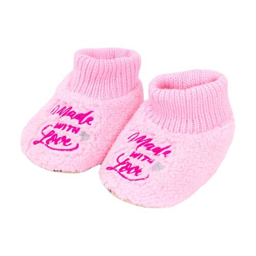 SnuggUps Baby Pink Love Plush Slipper Shoes Soft Sherpa Lining