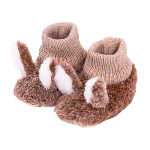 SnuggUps Baby Tan Bunny Plush Slipper Shoes Soft Sherpa Lining