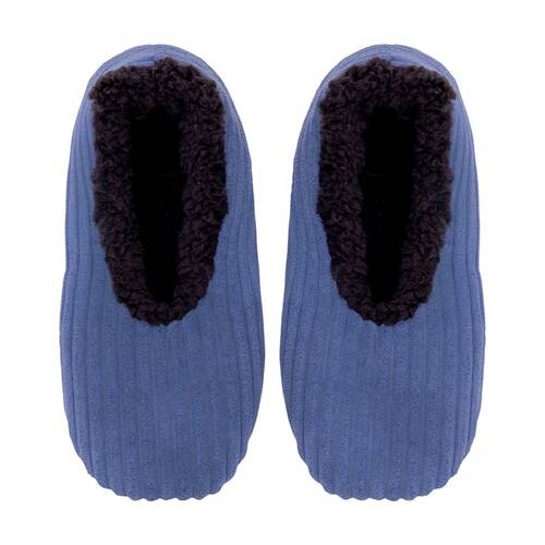 SnuggUps Mens Plus Slippers Soft Sherpa Lining Cord Denim EU43-45