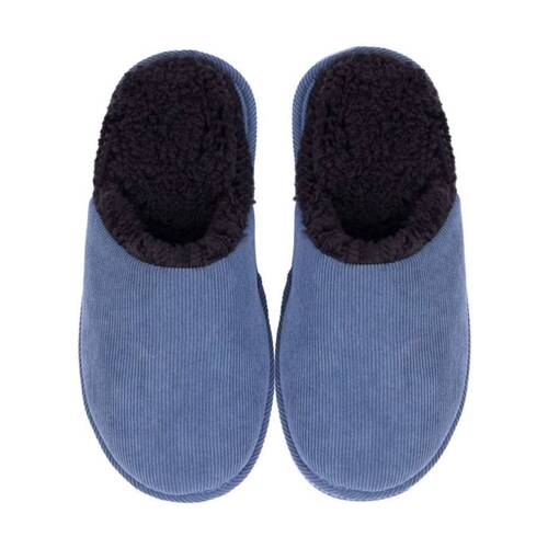 SnuggUps Men's Slide On Polyester/Sherpa Lined Slipper Shoes Denim