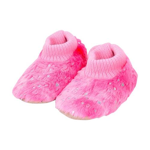 SnuggUps Toddler Heart Plush Polyester/Sherpa Lined Slippers Pink