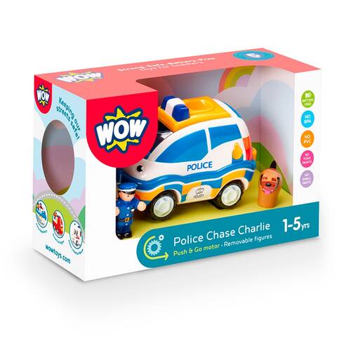 Wow Toys Police Chase Charlie Push-Go Van Toy Toddler 1-5y