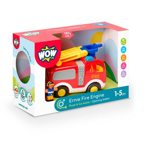 Wow Toys Ernie Fire Engine Push-Go Rescue Toy Toddler 1-5y