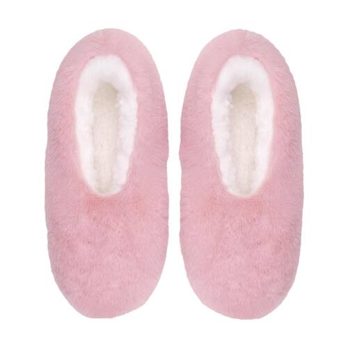 SnuggUps Women's Luxe Blush Plush Sherpa Lined Slippers Pink