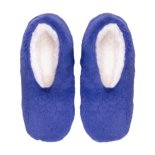 SnuggUps Women's Luxe Cornflower Plush Sherpa Lined Slippers Blue