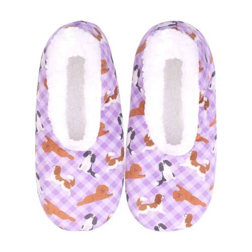 SnuggUps Women's Dog Printed Pets Plush Slipper Shoes Cavalier