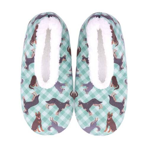 SnuggUps Women's Dog Printed Pets Plush Slipper Shoes Kelpie