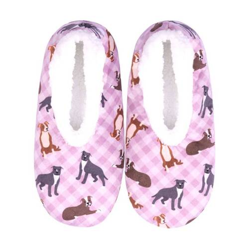 SnuggUps Women's Dog Printed Pets Plush Slipper Shoes Staffy