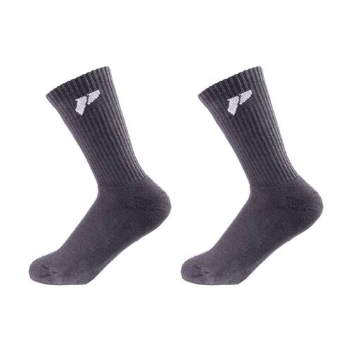 2PK Lifesopeche Grey LSP Crew Jacquard Everyday Socks W/ White Logo One Size